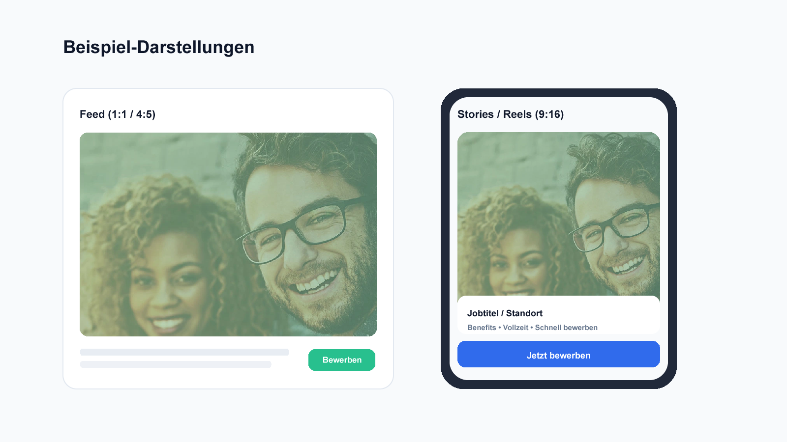 Beispiele f&uuml;r Feed und Story Placements